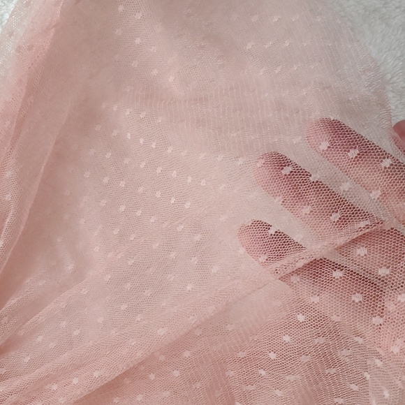 FREE GENERATION Sheer Mesh Blush Free Generation Babydoll/Smocked Top - Picture 3 of 8